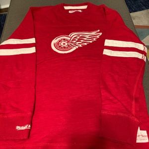 Mens Detroit Redwings Vintage Style Sweatshirt Mitchell & Ness